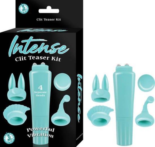 Intense Clit Teaser Kit Blue Mini Massager with 4 Heads second