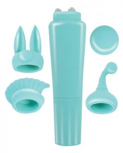 Intense Clit Teaser Kit Blue Mini Massager with 4 Heads main