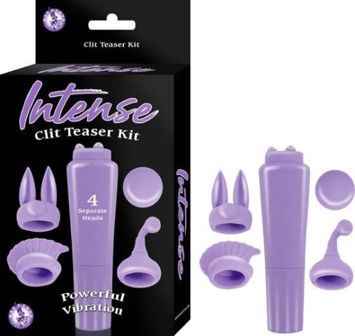 Intense clit teaser kit purple mini massager with 4 heads second
