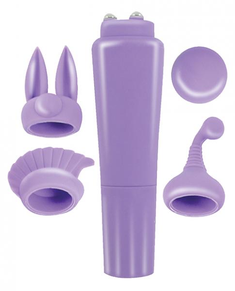 Intense clit teaser kit purple mini massager with 4 heads main
