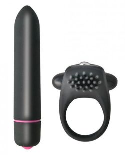 Intense Cockring & Bullet Vibrator Black main