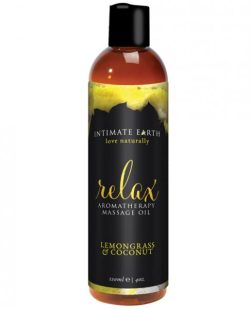 Intimate Earth Relax Massage Oil Lemongrass and Coconut 4oz main