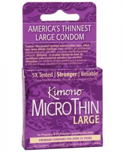 Kimono Micro Thin Large Condom Box of 3 main