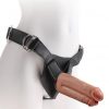 King Cock Strap On Harness with 7 inches Two Cocks One Hole Tan main