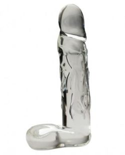 Large 9" Realistic Glass Dildo - Clear main