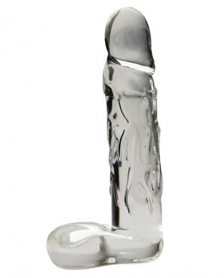 Large 9" realistic glass dildo - clear main