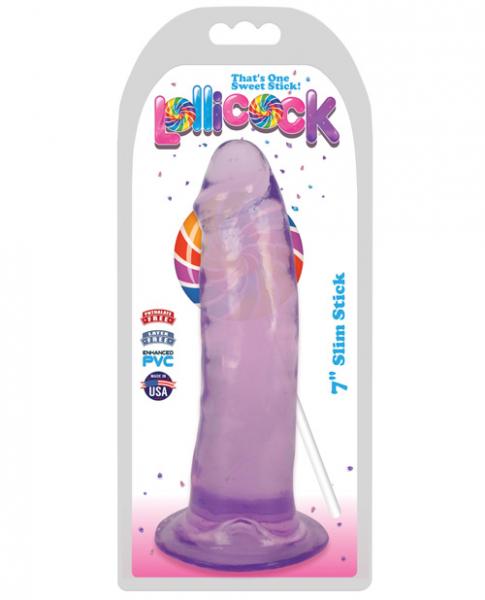 Lollicock 7 inches slim stick dildo cherry ice purple second