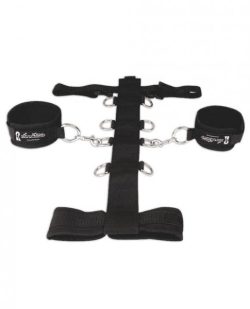 Lux Fetish 3 Piece Adjustable Neck & Wristraint Set Black main