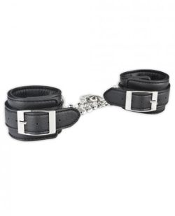 Lux Fetish Unisex Leatherette Cuffs Black main