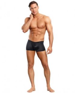 Male Power Satin Lycra Boxer Shorts Black Large main