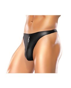 Male power zipper thong black l/xl main