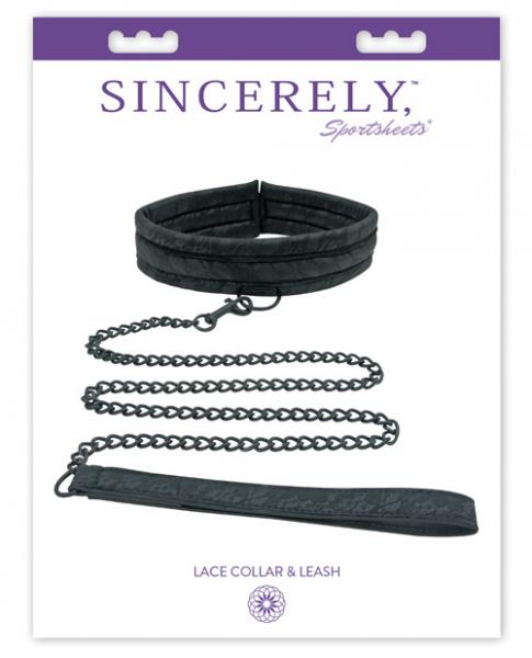 Midnight lace collar & leash black second