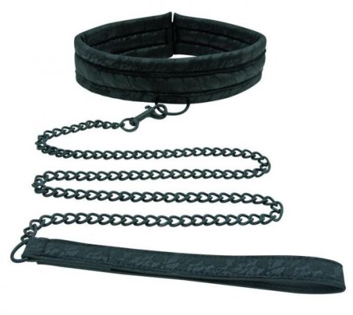 Midnight lace collar & leash black main