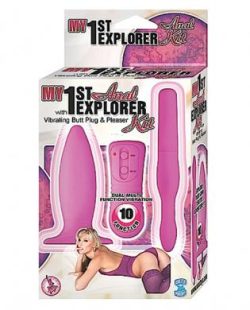 My 1st anal explorer kit vibrating butt plug and please - pink main