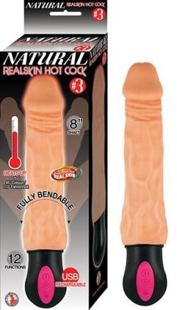 Natural Realskin Hot Cock #3 8 inches Beige main