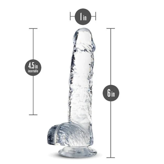 Naturally Yours 6in Diamond Crystalline Dildo dimensions