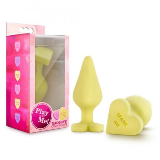 Naughty Candy Hearts Yellow Butt Plug main