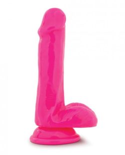 Neo 6 inches Dual Density Cock with Balls Neon Pink main