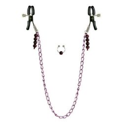 Nipple Clamps -Purple Chain with Navel Ring main