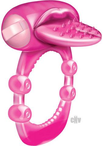 Nubby Tongue Magenta Pink Vibrating Cock Ring main