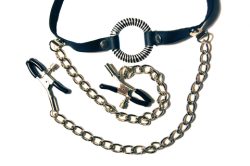O-Ring Gag with Nipple Clamps main
