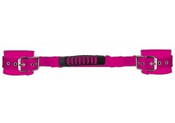 Ouch Adjustable Leather Handcuffs Pink main