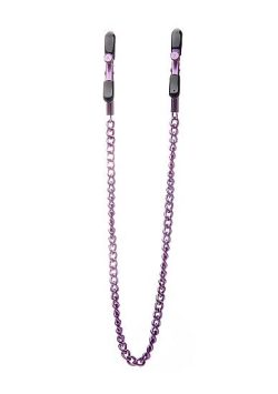 Ouch Adjustable Nipple Clamps with Chain Purple main