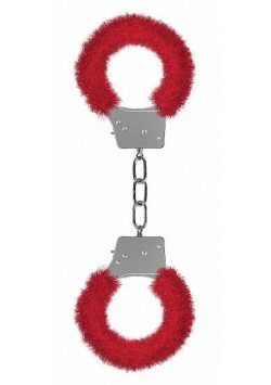 Ouch Beginners Handcuffs Furry Red main