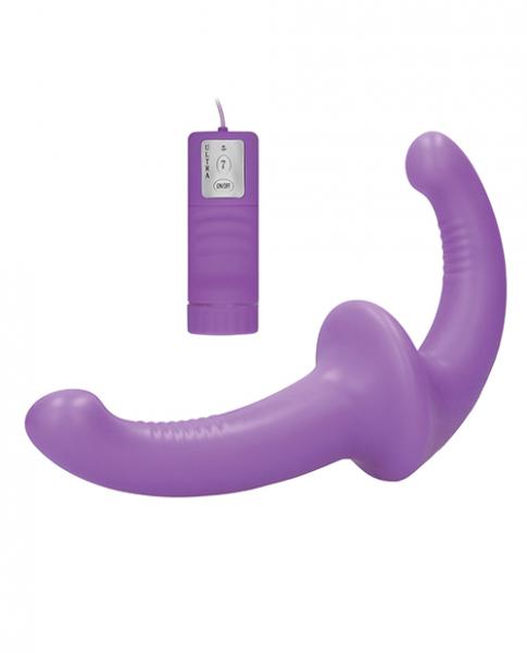Ouch vibrating silicone strapless strap on purple second