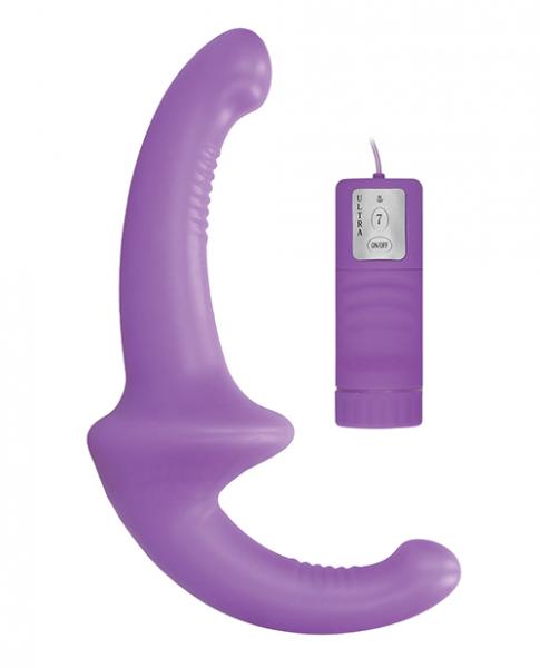 Ouch vibrating silicone strapless strap on purple main