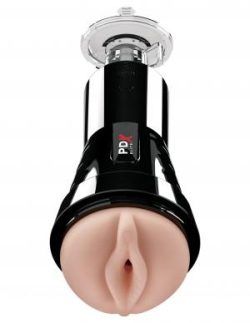 PDX Elite Cock Compressor Vibrating Stroker Beige main