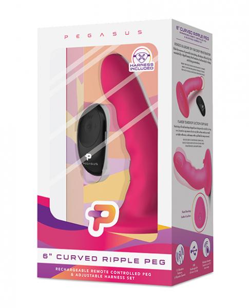 Pegasus 6 inches Ripple Peg Harness & Remote Pink second