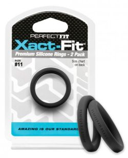 Perfect Fit Xact-Fit #11 2 Pack Black Cock Rings main