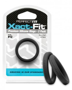 Perfect Fit Xact-Fit #12 2 Pack Black Cock Rings main