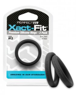 Perfect Fit Xact-Fit #13 2 Pack Black Cock Rings main