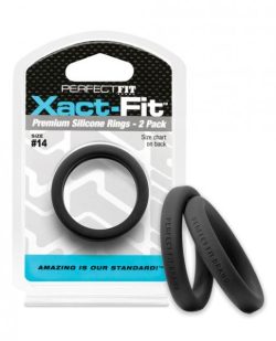 Perfect Fit Xact-Fit #14 2 Pack Black Cock Rings main
