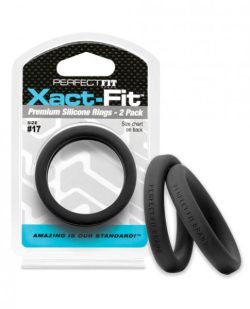 Perfect Fit Xact-Fit #17 2 Pack Black Cock Rings main