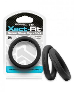 Perfect Fit Xact-Fit #19 2 Pack Black Cock Rings main