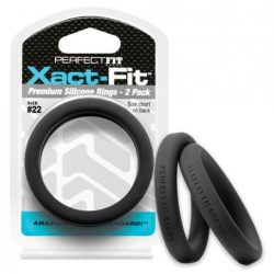 Perfect Fit Xact-Fit #22 2 Pack Black Cock Rings main
