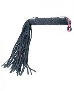 Plesur 15 inches Leather Flogger Black Red main