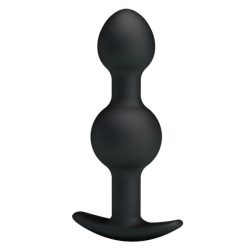 Pretty Love 4.05 inches Silicone Anal Plug with Ball Black main