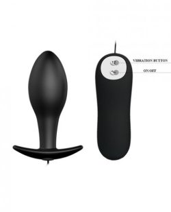 Pretty Love Vibrating Bulb Shaped Butt Plug Black main