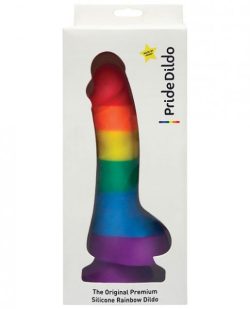 Pride Dildo with Balls Silicone Rainbow main