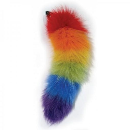 Rainbow Foxy Tail with Stainless Steel Butt Plug second