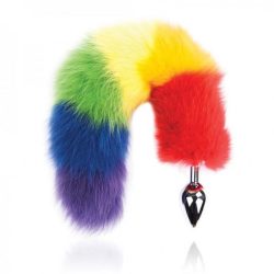 Rainbow Foxy Tail with Stainless Steel Butt Plug main