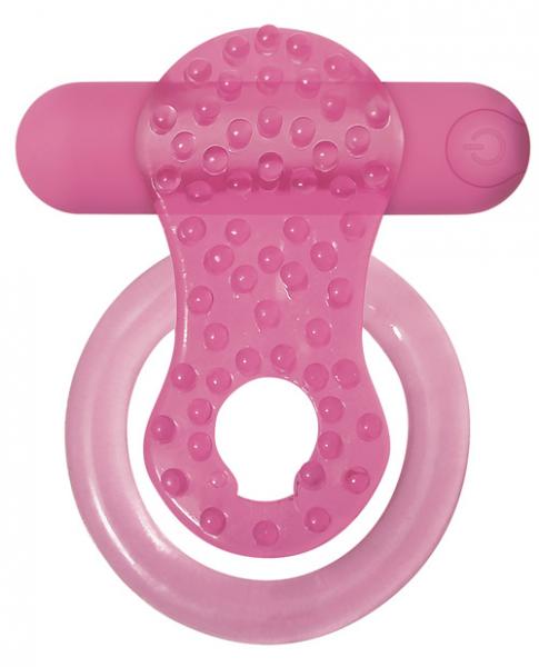 Rechargeable couples enhancer pink vibrating ring main