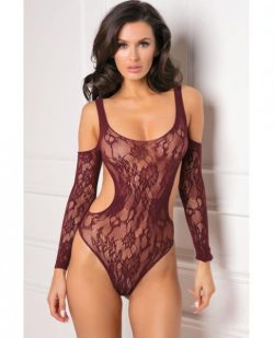 Rene Rofe Set The Mood Bodysuit Burgundy O/S main