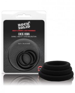 Rock Solid Tri-Pack Silicone Gasket Cock Rings Black main