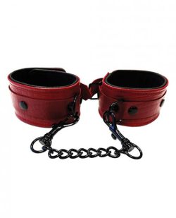 Rouge Anacoda Leather Wrist Cuffs Burgundy main