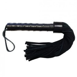Rouge Leather Handle Short Short Suede Flogger Black main